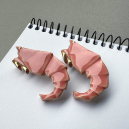 Ceramic brooch "Pink Shrimp"