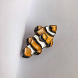 Ceramic brooch "Clown fish"