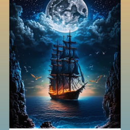 Diamond mosaic "Moon ship"
