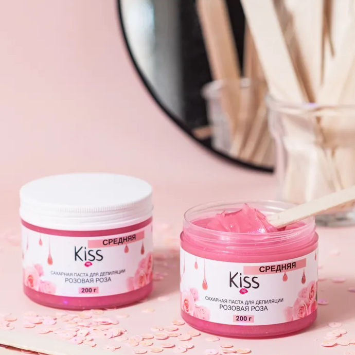 Kiss - Sugar paste for depilation Kiss Pink rose 200 gr. (medium)