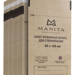 Kraft package manita professional Paper bag (KRAFT) for sterilization 60*100 (100 pcs. in pack.) art.101