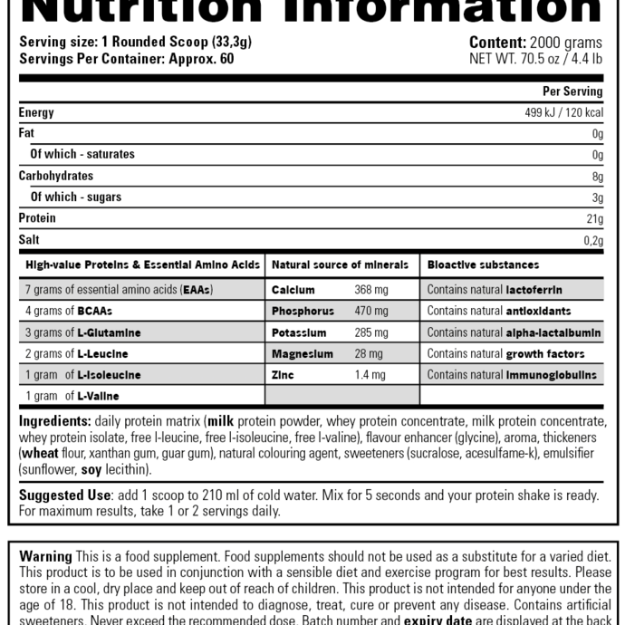 Stacker2 Daily Protein 2000gr (Vanilla)