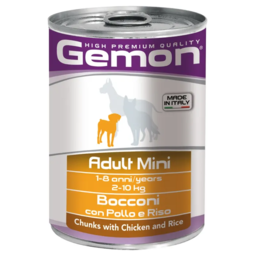 Gemon Dog Mini консервы с кусочками курицы и риса, 415г
