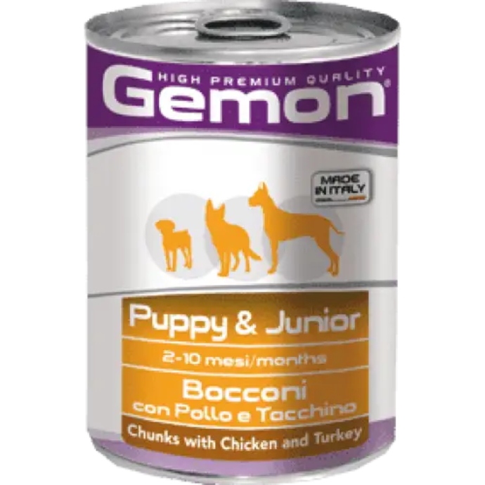 Gemon Puppy&Junior BOCCONI CON POLLO E TACCHINO