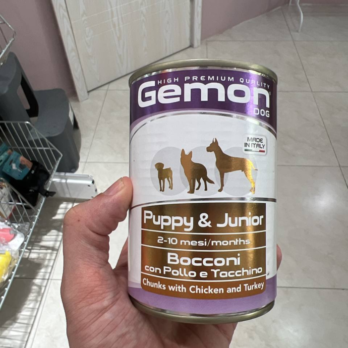 Gemon Puppy&Junior BOCCONI CON POLLO E TACCHINO