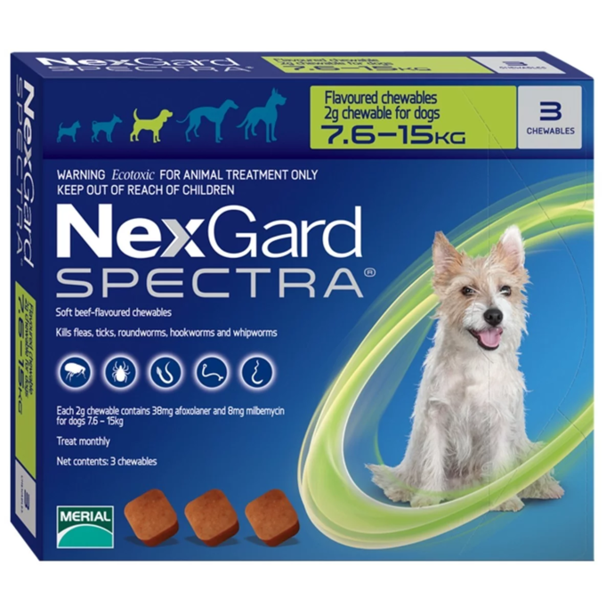 Nexgarde spectra რწყილისა და ტკიპის ტაბლეტები
