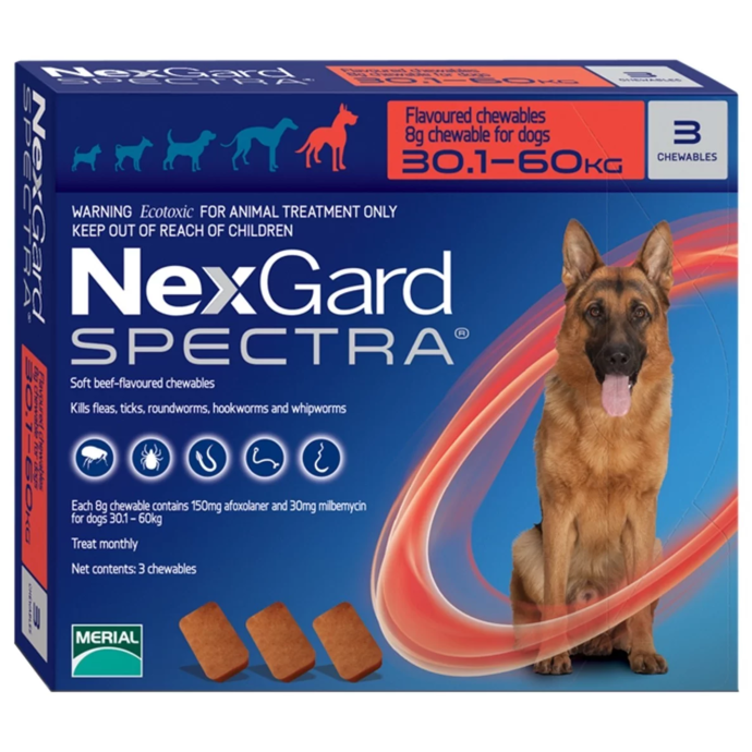 Nexgarde spectra რწყილისა და ტკიპის ტაბლეტები